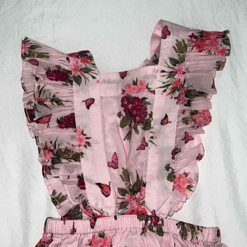 NWOT LOVESHACKFANCY BABY CANTARA PINAFORE - ROSEMARY MAUVE 6-12M